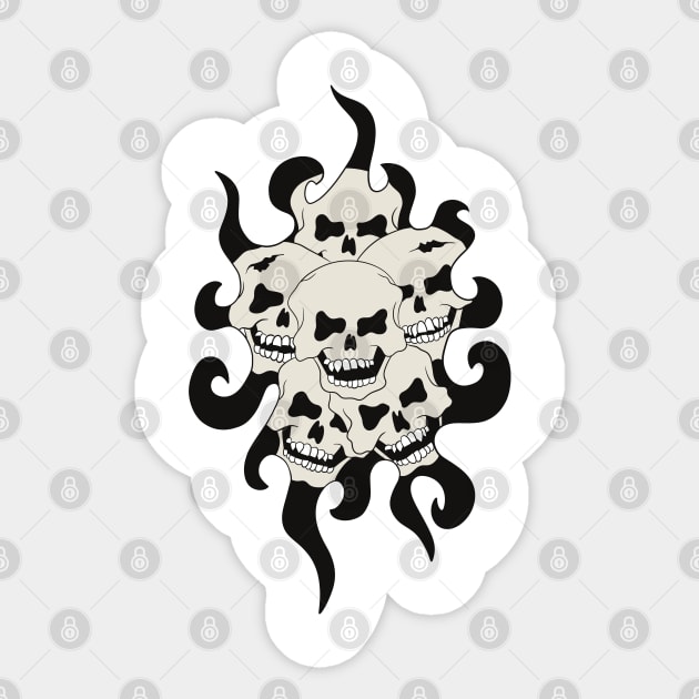 Skull Tattoo Design - Skulls Of The Dead Sticker by Funky Chik’n